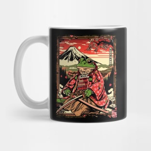 Frog Samurai Japanese Art Mug